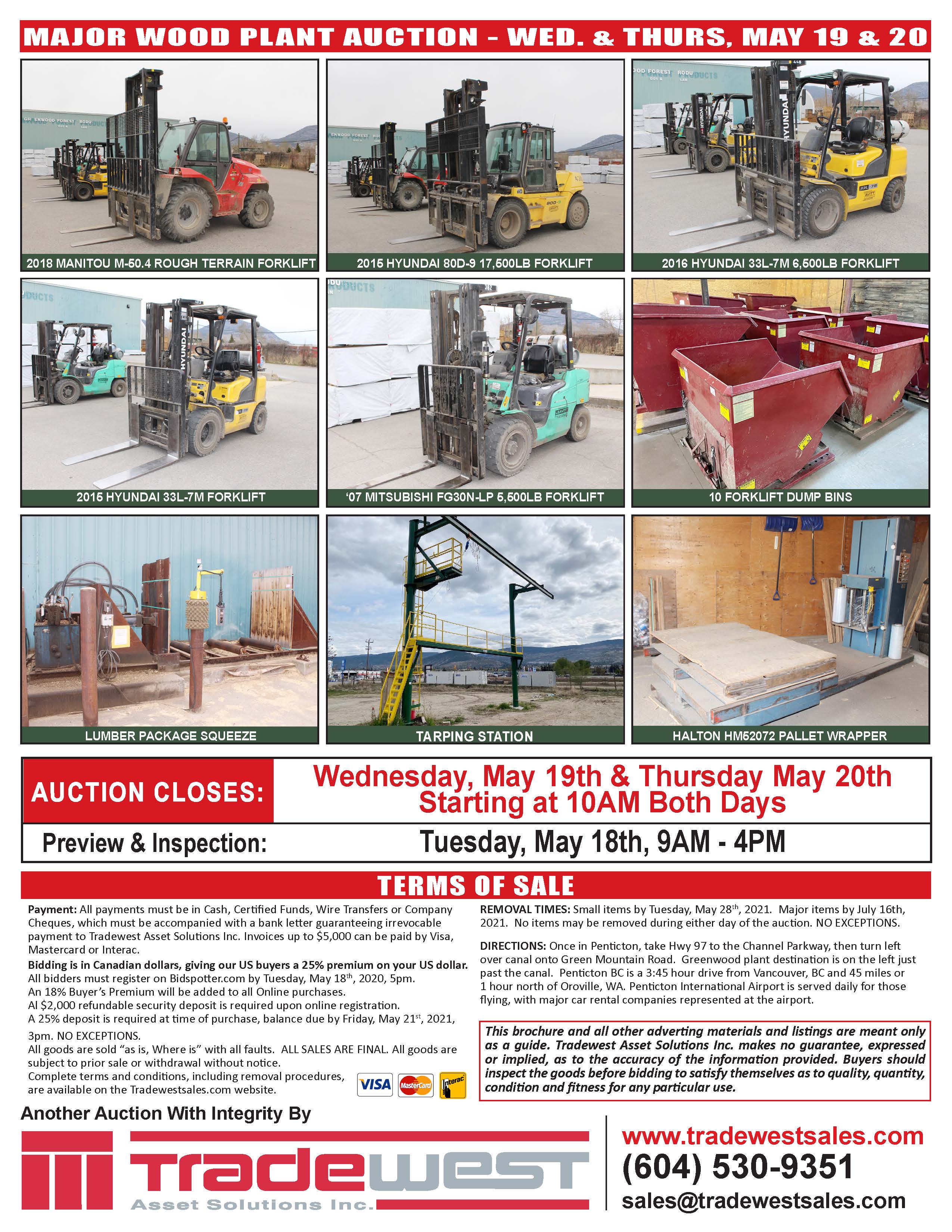 PAST AUCTION- Major Lumber Remanufacturing Mill Online Auction 